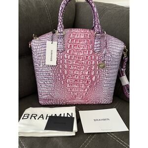 Brahmin Large Duxbury Boysenberry Ombre Melbourne Leather Satchel NWT B000508